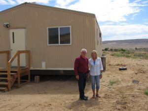 Bob and Karen in Front of New Double-Wide Classroom
